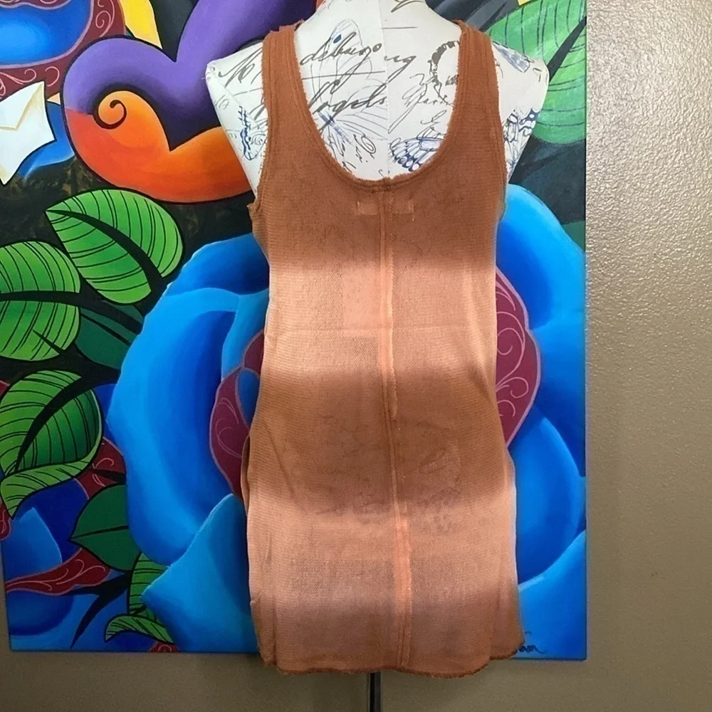 Free people long side split tank in citrus sunset combo NWT